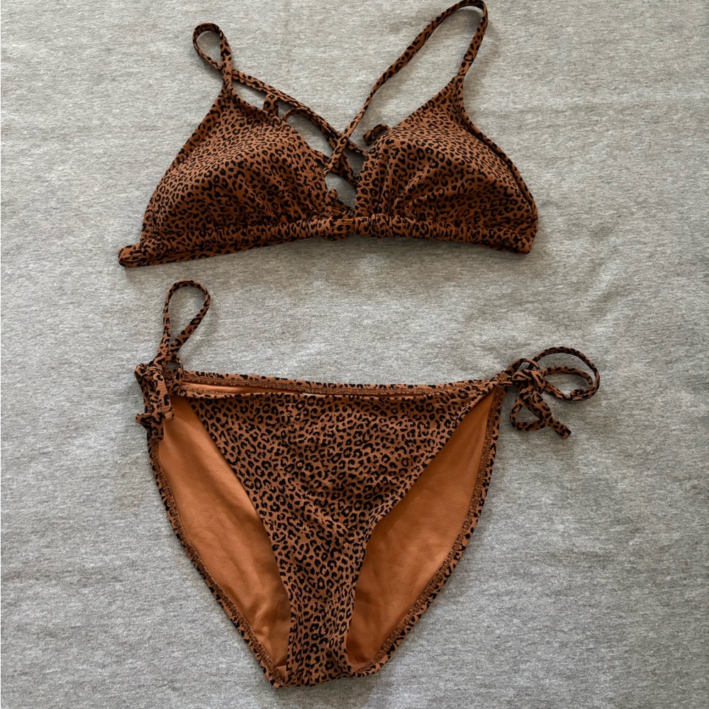 Xhilaration Brown Animal Print Bikini